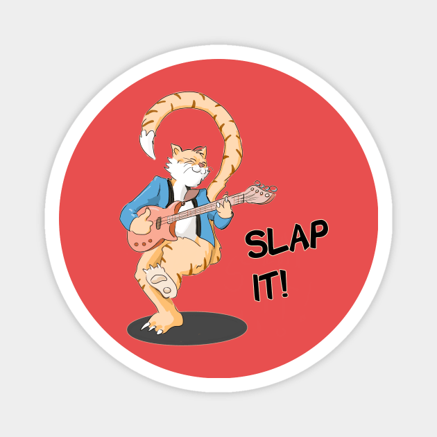 Slap bass musician cat Magnet by slapbasscat